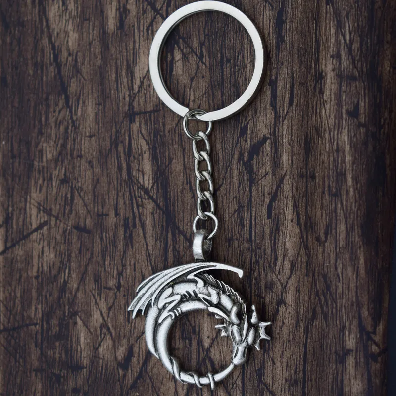 

SanLan Norway Viking Totem Valknut Odin's Symbol Fly Dragon Key Pendant Talisman Keychain Amulet Gift Jewelry