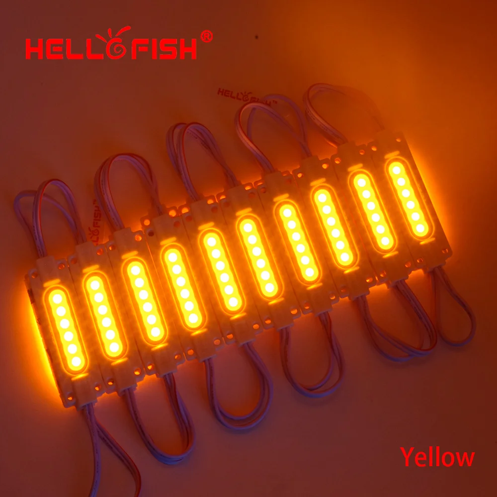 Hello Fish 20 шт. DC12V COB Светодиодный модуль 7020 рекламные модули светящиеся символы, модули для фоновой подсветки IP65 водонепроницаемый