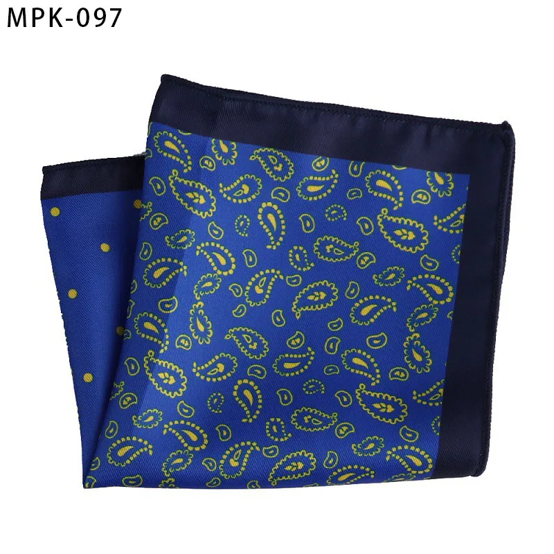 YISHLINE отличительные мужские s модный мужской Карманный платок квадратный шелковый мужской цветочный Пейсли мужской нагрудный платок для мужской костюм аксессуары - Цвет: MPK-97