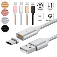 Магнитный usb type-C кабель 2.4A USB C кабель передачи данных для быстрой зарядки type-C USB Кабель зарядного устройства для Nexus 5X, 6 P, OnePlus 2 3 5 USB-C