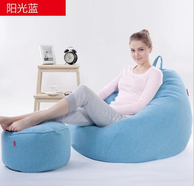Чехол только без наполнителя-с оттоманским большим размером для взрослых льняная бобы сумка стул, мебель для домашнего дивана, хорошее качество beanbag сиденье мешок