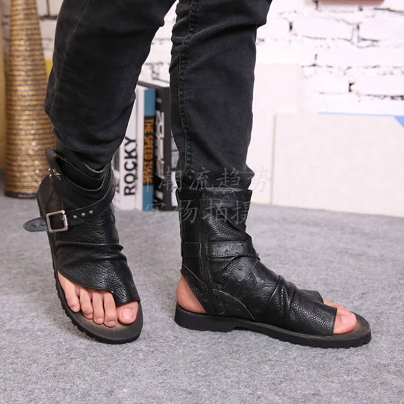 Choudory Boots Men Summer Shoes Flat Sandals Botas Zapatos Hombre Flip Flop  Male Ankle Boots Men Shoes Genuine Leather Metal|metal men|metal  leathermetal m - AliExpress