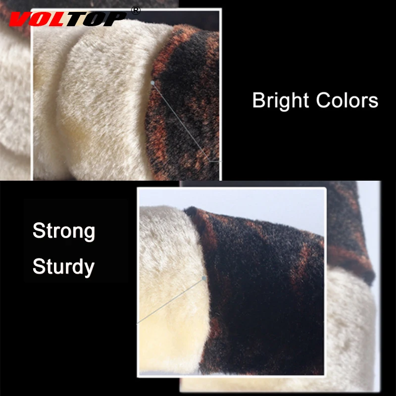  VOLTOP Car Accessories Ornaments Plush Fur Steering Wheel Cover Winter Universal 36-38cm Fashion Wa