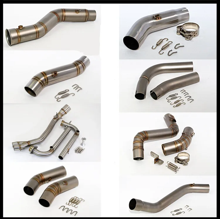 Motorcycle middle of the exhaust pipe motorbike mid pipe for TMAX 500/530 R1 GSR750 DUCATI 848 MT07 CBR300 ZX-10R NK 150 R25 Motorcycle middle of the exhaust pipe motorbike mid pipe for TMAX 500/530 R1 GSR750 DUCATI 848 MT07 CBR300 ZX-10R NK 150 R25