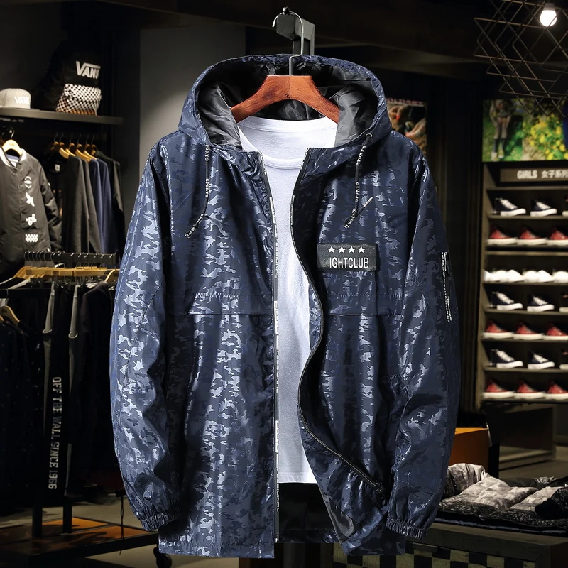 

Plus 9XL-4XL Spring Autumn Men's Jackets Camouflage Military Hooded Coats Casual Zipper Male Windbreaker Men Brand Clothing