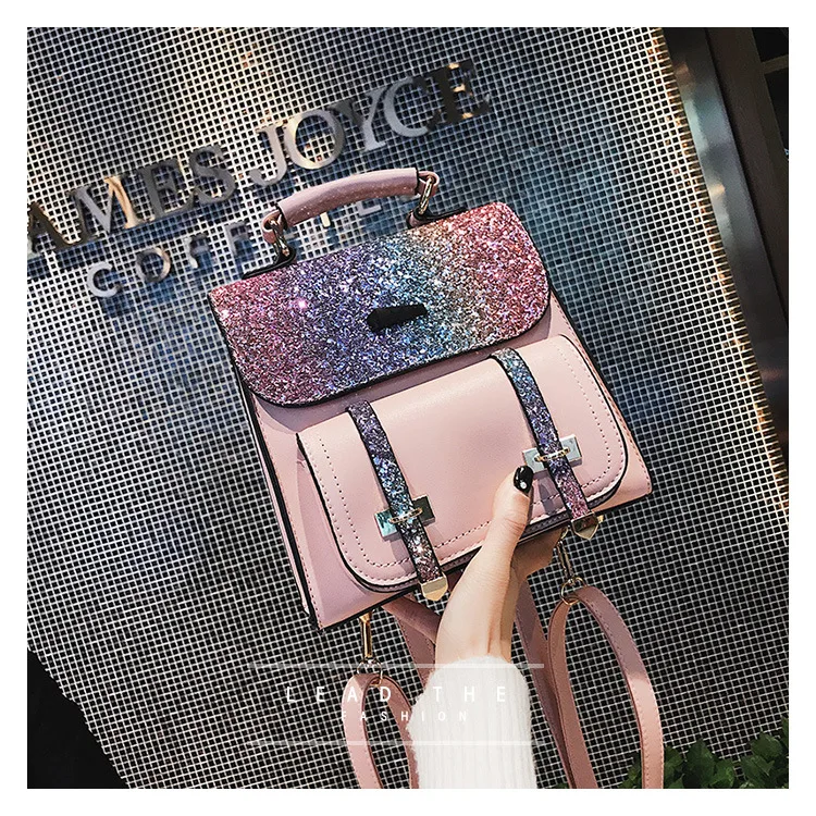 Женская сумка через плечо, стиль, Модная студенческая Корейская стильная дорожная сумка с блестками, сумки-мессенджеры