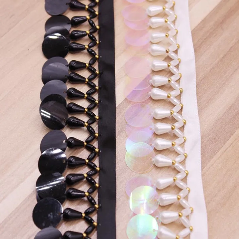 

10 yards Artificial Pearl Beaded Shell Lace High Quality Costume Wedding Dress Belt Jewelry Design Handmade DIY Sewing Supplies
