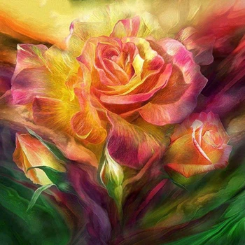 

LZAIQIZG 3D DIY Diamond Embroidery,Cross Stitch,Painting "Abstract Flower",Full Square&Round Diamond Painting,Home Decoration