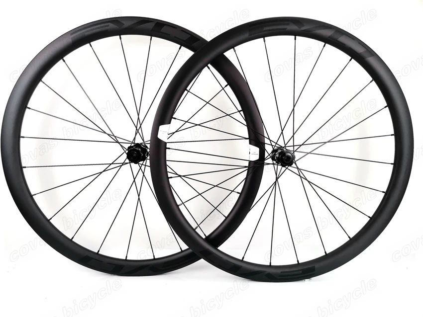 Clearance EVO 38mm depth road bike disc brake carbon wheels 25 width Tubeless cyclocross carbon wheelset with center lock disc brake hubs 2