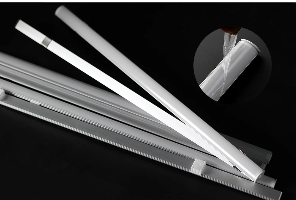 U/V/YW стиль формы 50 см Серебряный алюминиевый светодиод брус свет профиль для светодиодной ленты с молочной или прозрачной крышкой для
