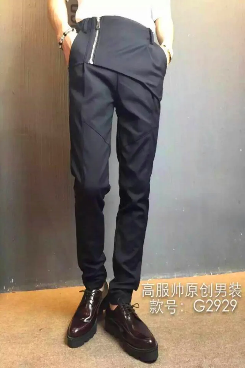 

27-46 New 2023 Men's Clothing GD Hair Stylist Fashion Trousers Black Casual Harem Pants Plus Size Singer Costumes