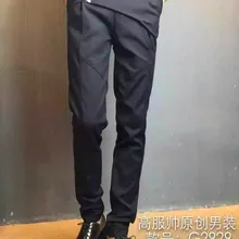 Новинка Мужская одежда GD стилист волос модные мужские брюки черные повседневные штаны шаровары большие размеры костюмы 27-44