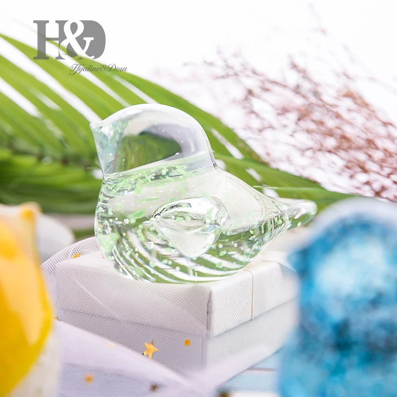 H&D 9 Styles Glass Blown Paperweight Bird Craft Unique Handmade Fancy Collectibles Gifts for Wedding Office Decor