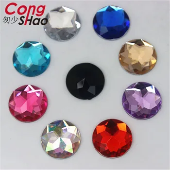 

Cong Shao 200pcs 16mm Colorful Round Acrylic Rhinestone trim Flatback stones and crystals DIY Wedding Dress Accessories CS672