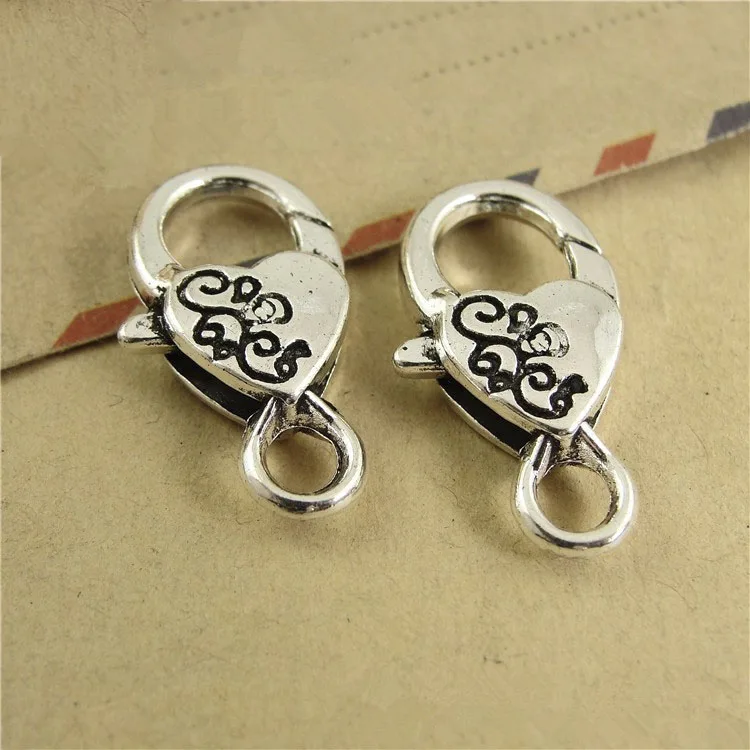 

10pcs/lot 15x26x5.5MM Antique Silver Lobster Clasp Hooks For Necklace Bracelet Chain DIY Jewelry Accessory Findings
