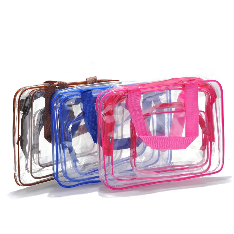 

New Style Cosmetic Bag Transparent PVC Waterproof Handbag Wash Bags Make Up Bag Beauty Supplies