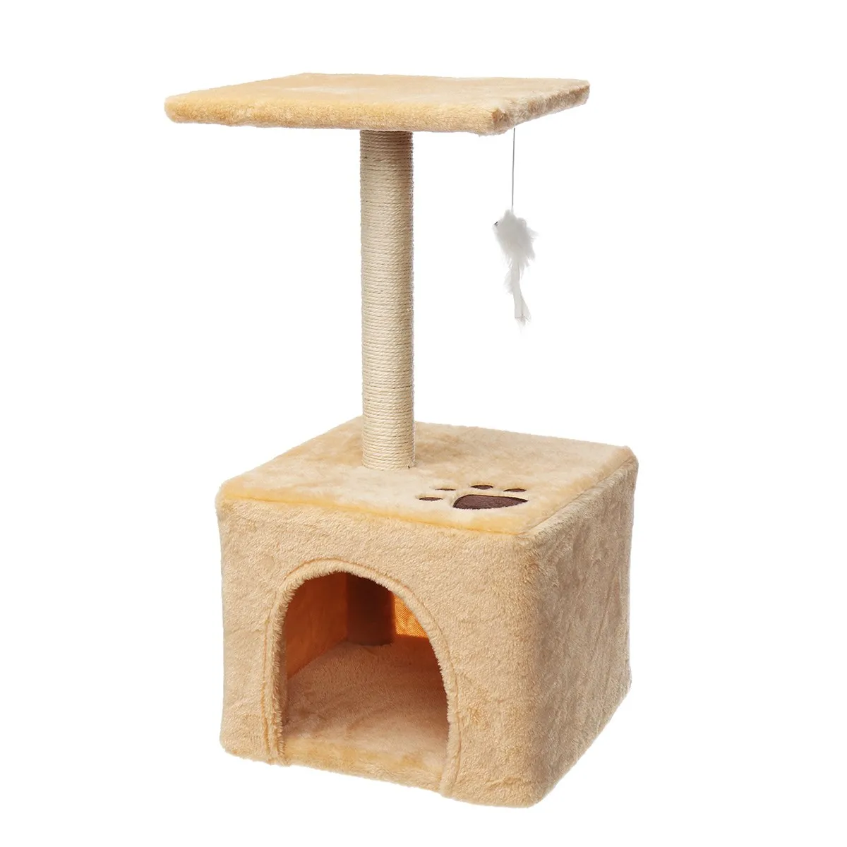 

60cm Double Layers Pet Cat Climbing Rack Holder Plush Playing Shelf Kitten Scratching Board Post Stand Cat Accessories 3 Colors