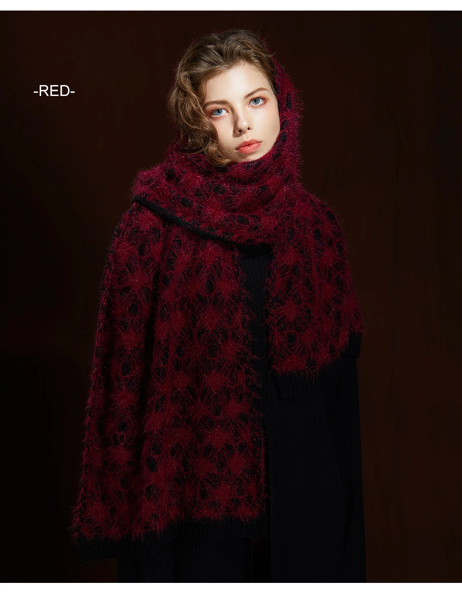 Female Scarfs Winter Wool Scarves For Women Shawl 2019 New Luxury Brand Warm Knitting Tassel Shawl Thicken Ladies Large Scarf (8)