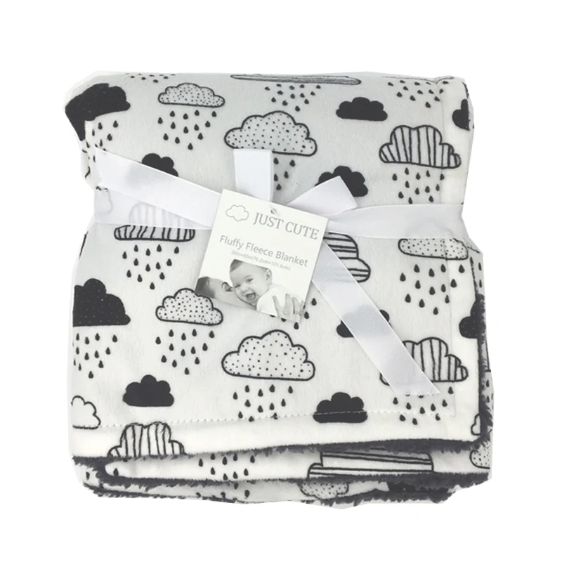 JUST CUTE Cartoon Baby Blanket Newborn Thick Double Layer Baby Swaddle Blanket Stroller Popular Wrap Mantas Para Bebe (7)