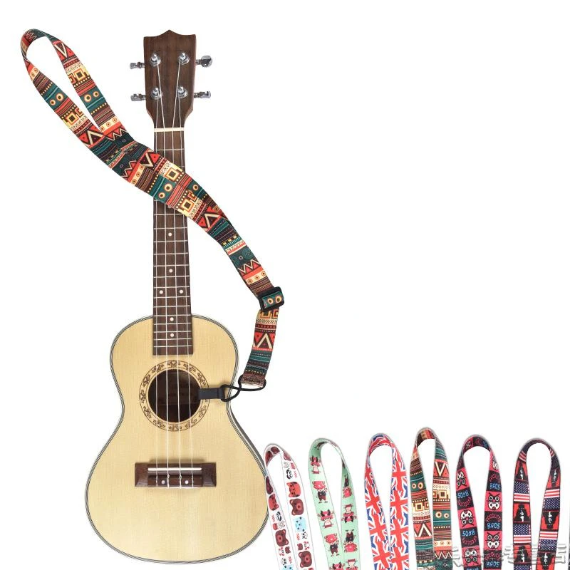 

Muspor Hawaii Guitar Strap Ethnic Pattern Adjustable Nylon Clip On Ukulele Strap Belt Sling With Hook Ukulele Guitar Accessories