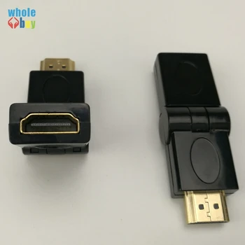 

300pcs/lot Generic HDMI Male To Female Right Angle Elbow Rotation 180 Degree Adapter HDMI Connection for HDTV Computer Camera
