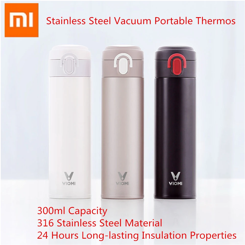 

Original Xiaomi Mi Mijia VIOMI Stainless Steel Vacuum 24 Hours Flask Water Smart Bottle Leakproof Thermos Single Hand ON