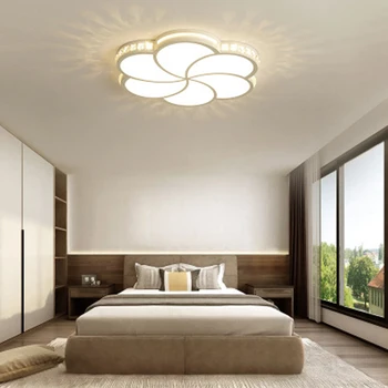 

LED crystal ceiling lights Remote dimming Flat panel lamp living room bedroom Study lights indoor home fixtures free shipping