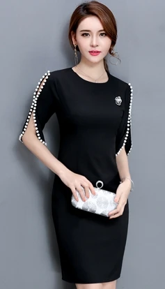 TUHAO Summer Office Lady Female Dresses Elegant Pearl Dress 2018 Spring Casual Plus Size 4XL 3XL 5XL Women's Dresses CC118 TUHAO Summer Office Lady Female Dresses Elegant Pearl Dress 2018 Spring Casual Plus Size 4XL 3XL 5XL Women's Dresses CC118
