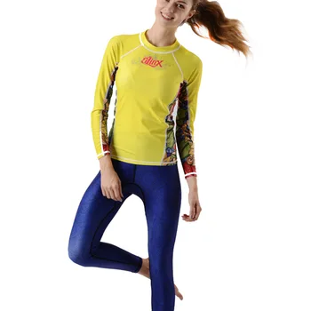 

Upf50+ Women Lycra Wetsuit Top Long Sleeve Swimsuit Swimming Surfing Snorkeling Wetsuit Ladies Scuba Diving Beach Swimwear