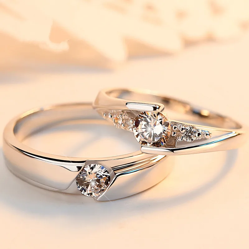 Изысканная мода 925 Anillos-серебряные ювелирные изделия хрустальные кольца для мужчин и женщин серебряный цвет AAA CZ влюбленные обручальные/свадебные кольца