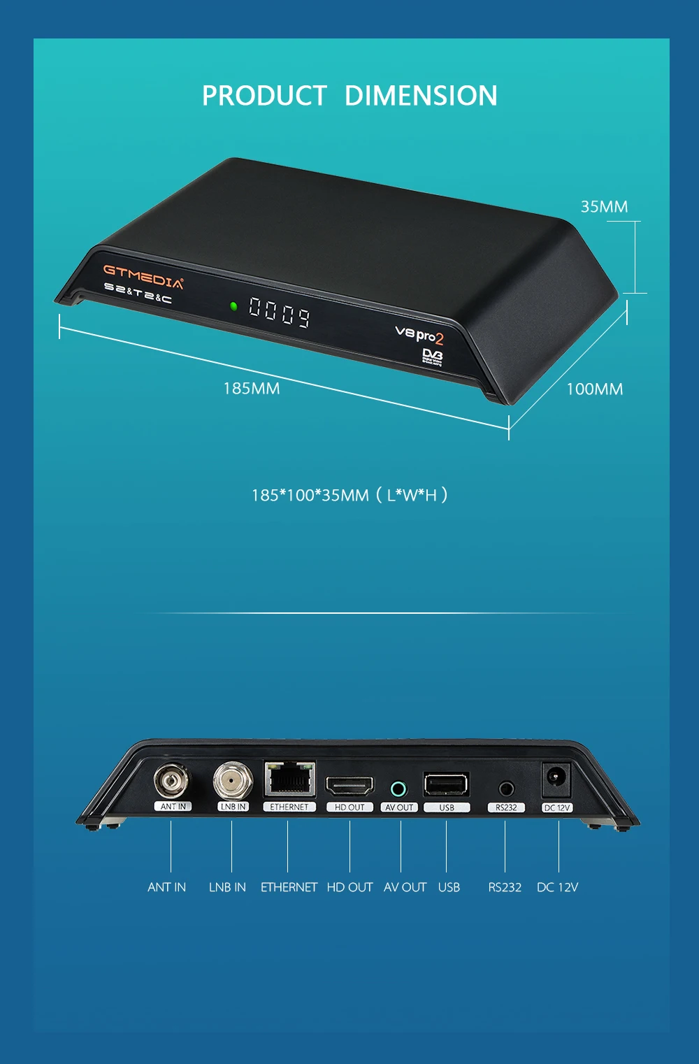 GTmedia V8 Pro 2 приемное устройство DVB-S2 DVB-C DVB-T2 Встроенный Wi-Fi, H.265 Поддержка IPTV PowerVu DRE и Biss key спутниковый ТВ приемник 1080P