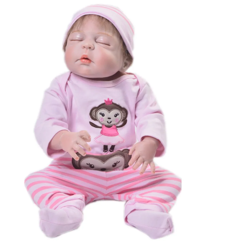 

23'' Lifelike Reborn Baby Dolls real looking Babies Doll Full Vinyl Body So Truly Girl Model Doll For Toddler bebe Toy Gifts