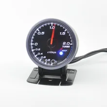 60 mm turbo pressure gauge, pressure meter Colorful luminous boost gauge kpa Mete free shipping