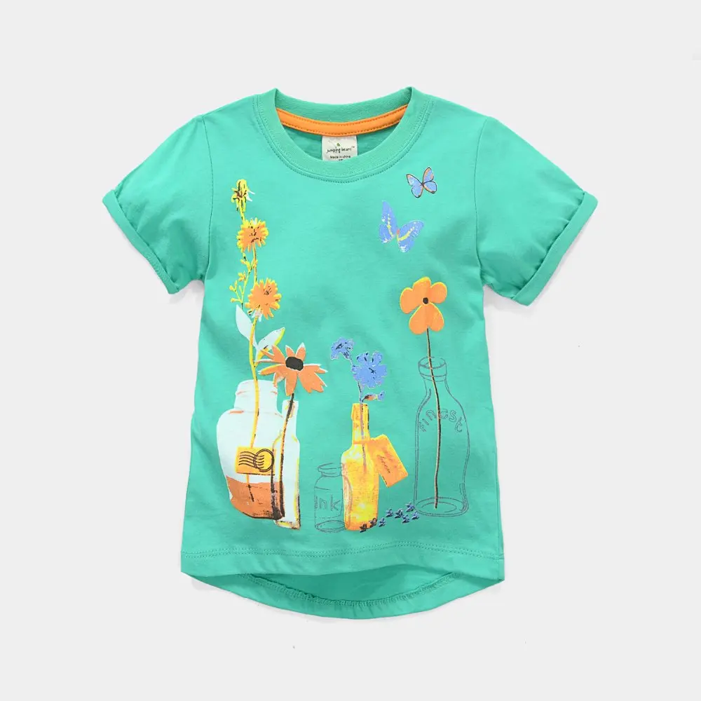 Wholesale Girls T Shirts Flower Kids Clothes Fashion Children's T Shirt