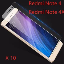 10 шт./лот чехол для Xiaomi Redmi Note 4 Note 4X закаленное Стекло прозрачный случай для Redmi Примечание 4 4X Экран Стекло совсем прозрачную пленку чехол