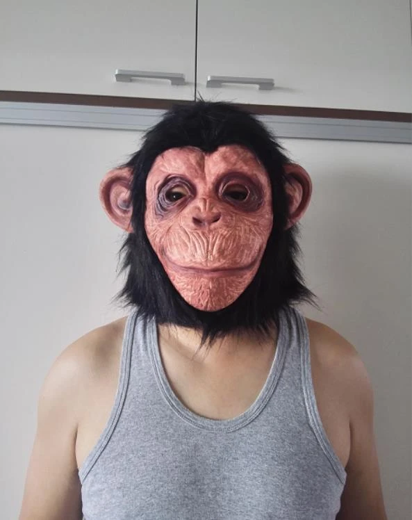 Masque de singe à tête complète, déguisement en fourrure d'halloween,  mascarade de noël et d'anniversaire | AliExpress