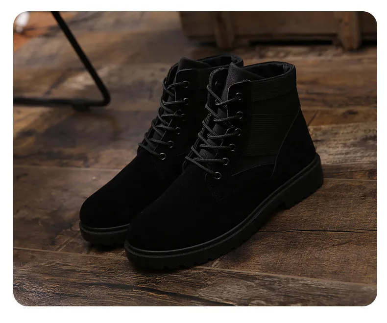 WeiDeng/мужские ботинки; Прошитые ботинки на толстой подошве со шнуровкой; сетчатые уличные Ботинки Martin; удобная Рабочая обувь; модная обувь увеличенного размера плюс