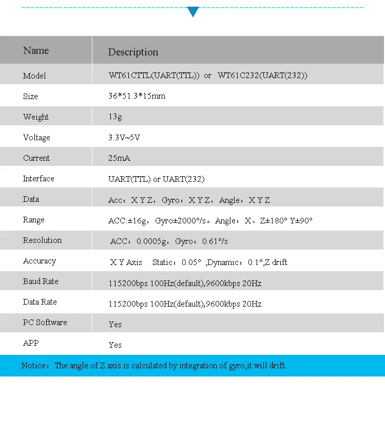 (alta precisão, 3 eixos, xyz, saída 100hz), aplicativo pc android