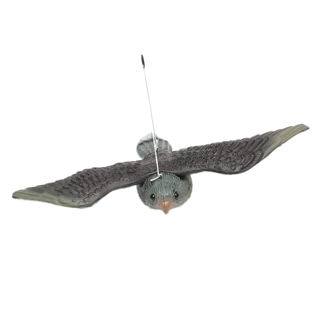 Vivid Flying Bird Hawk Pigeon Decoy Garden Crow Scarer Yard Scarecrow Weed Pest Control with Hook and Wire Garden Supplies