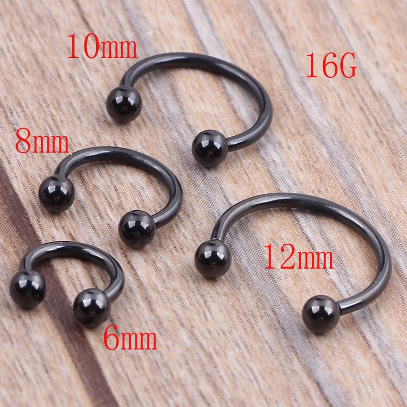 mix 6-12mm Stainless Steel Balls Circulars Horseshoes Barbell Ring Eyebrow Nose Rings Body Piercing Jewelry