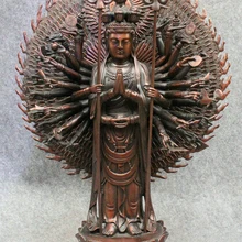 Bi002510 2" Тибет Чистая Бронзовый Храм 1000 Arms Кван-инь Будда Авалокитешвара Статуя