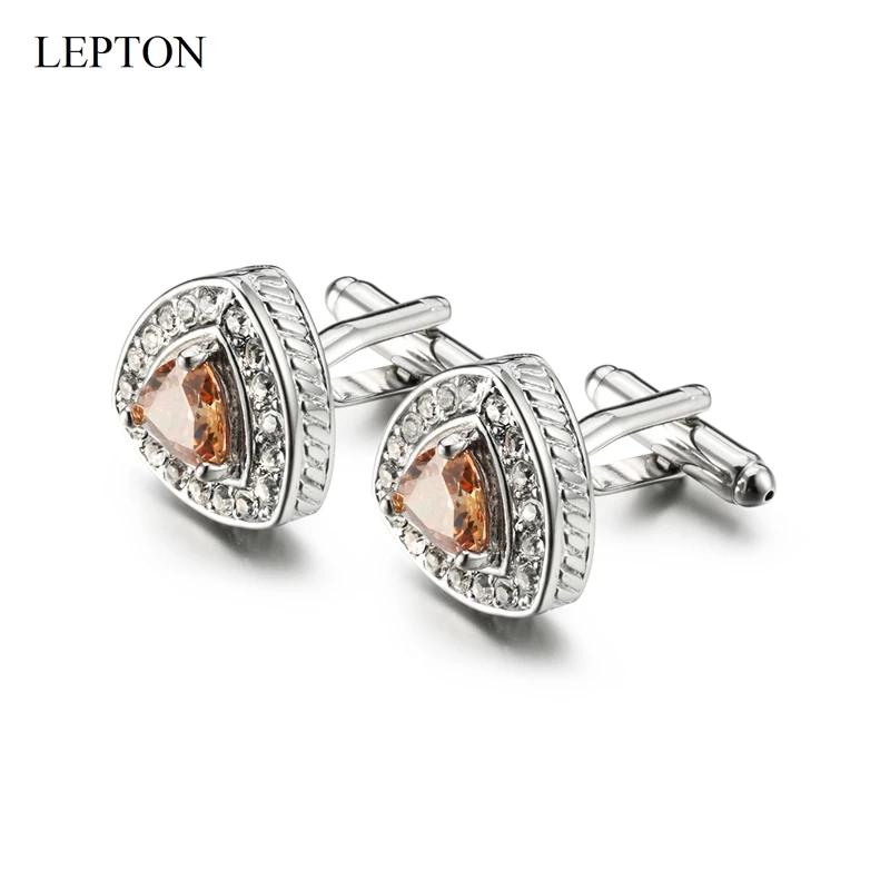 

LeptonLuxury Crystal Cufflinks for Mens Shirt Cuffs bottons High quality zircon Cuff links Brand Wedding Grooms Gift Jewelry