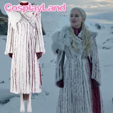 Game of Thrones Season 8 Halloween Party Costumes Daenerys Targaryen Cosplay Costume Sets for Adult Women Cloak Winter Dresses game of thrones melisandre red dress cloak cosplay costumes women dresses cape scarf party halloween christmas red women uniform