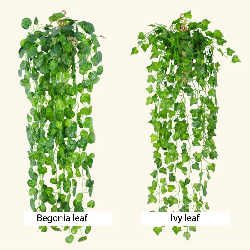 

1pc Cheap Artificial Ivy Leaf Artificial Plants Green Garland Plants Vine Fake Foliage Wedding Wall Background Decoration Rattan