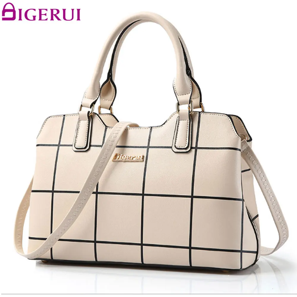 

DIGERUI Famous Brand Women Handbags Fashion Striped White Tote Bag Women Messenger Bags Handbag Purse Totes A557