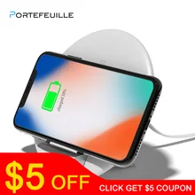 Portefeuille Universal 2in1 Fast Wireless Charger For iphone 8Plus XS XR Samsung Gaxary S9 S8 Note