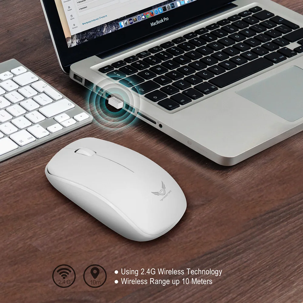ZERODATE 2 4G 1600 DPI Беспроводная портативная Мобильная мышь 3 кнопки USB оптические мыши