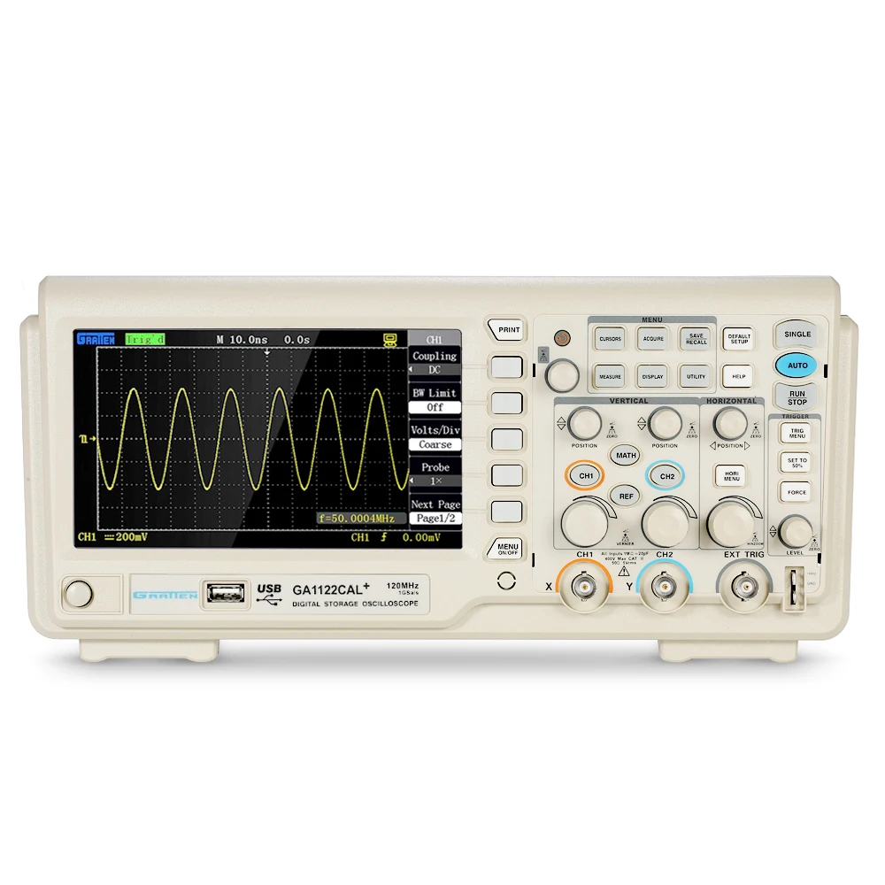 2CH 200 МГц цифровой осциллограф Сфера Метр 8-битный логический анализатор 1GSa/s частота дискретизации GA1202CAL+ 232/USB осциллограф