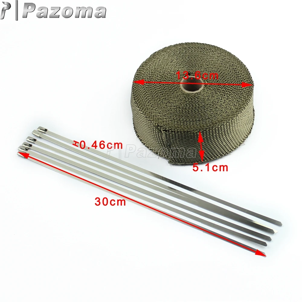 BLACK HEADER HEAT EXHAUST WRAP 2 ROLLS 1//16/"X2/"X 25 FT /& BLACK STAINLESS TIES
