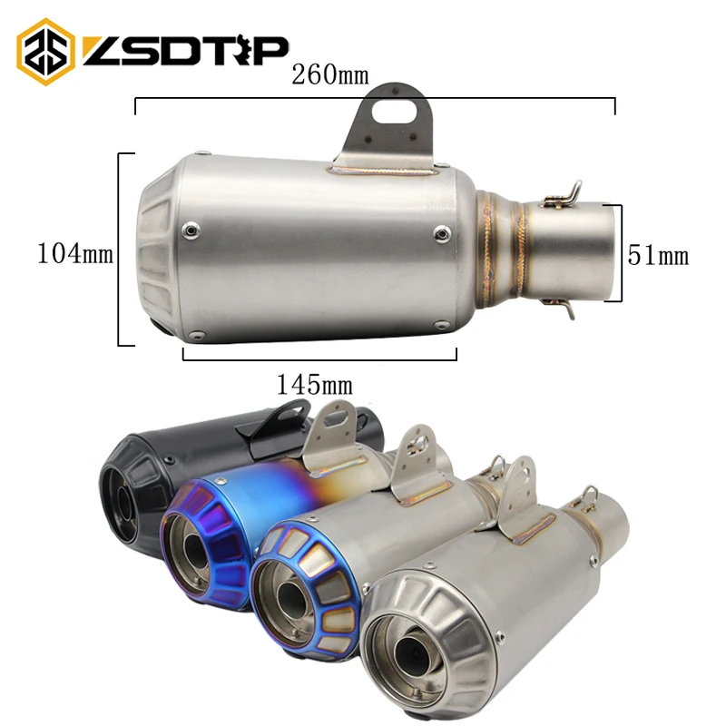 ZSDTRP Universal Motorcycle Muffle Motocross Modified Scooter Exhaust